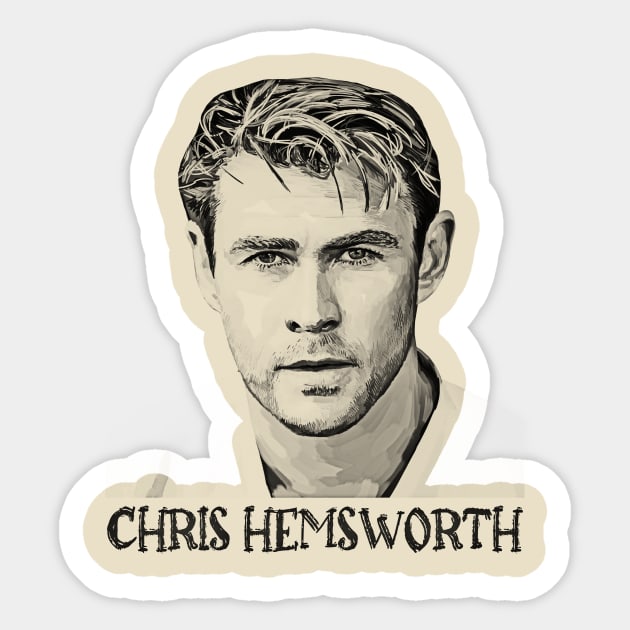 Chris Hemsworth Retro Sticker by Berujung Harmony